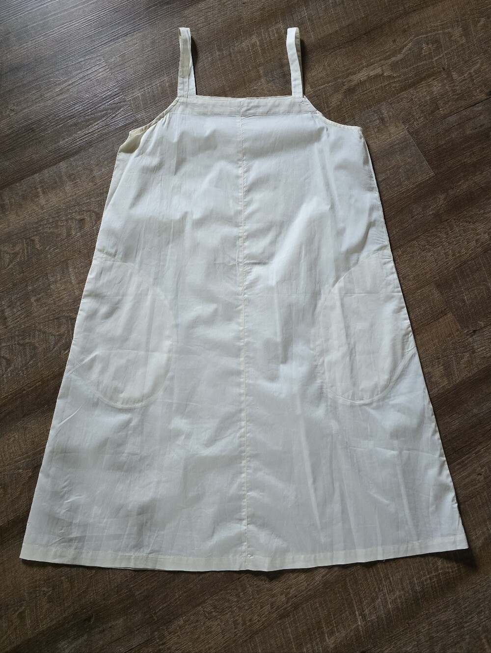Gudrun Sjoden Cream Sleeveless Organic Cotton Apron Dress Size Small